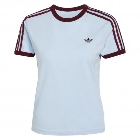 Тениска Adidas Originals 3 Stripes Slim short sleeve T-shirt - Blue (Crystal Sky / Maroon) тениска,мъжки,тениски,дамски,тениски,adidas,originals,3,stripes,slim,short,sleeve,t,shirt,blue,(crystal,sky,maroon)