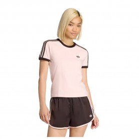 Тениска Adidas Originals 3 Stripes Slim short sleeve T-shirt - Pink (Sandy Pink / Aurora Coffee) тениска,мъжки,тениски,дамски,тениски,adidas,originals,3,stripes,slim,short,sleeve,t,shirt,pink,(sandy,pink,aurora,coffee)