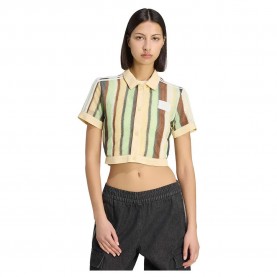 Adidas Originals Cropped short sleeve polo - Multicolor (Multicolor / Easy Yellow) дамски,блузи,с,яка,мъжки,блузи,с,яка,adidas,originals,cropped,short,sleeve,polo,multicolor,(multicolor,easy,yellow)