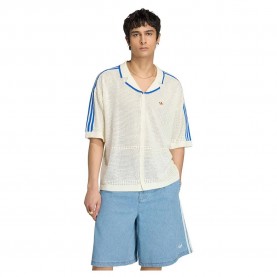 риза,с,къс,ръкав,дамски,ризи,мъжки,ризи,adidas,originals,knitted,short,sleeve,shirt,white,(off,white)