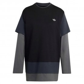 Тениска Adidas Originals Layered long sleeve T-shirt - Black (Black) тениска,мъжки,тениски,дамски,тениски,adidas,originals,layered,long,sleeve,t,shirt,black,(black)