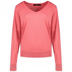 Блуза Vero moda Blaze Glitter v neck sweater - Pink (Holly Berry / Detail W Silver Lurex) блуза,дамски,пуловери,дамски,плетени,дрехи,vero,moda,blaze,glitter,v,neck,sweater,pink,(holly,berry,detail,w,silver,lurex)