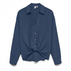 Риза с дълъг ръкав Vero moda Izzy long sleeve shirt - Blue (Dark Denim) риза,с,дълъг,ръкав,дамски,ризи,vero,moda,izzy,long,sleeve,shirt,blue,(dark,denim)