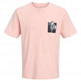 Тениска Jack & jones Montauk Chestie short sleeve T-shirt - Pink (Peach Melba) тениска,мъжки,тениски,дамски,тениски,jack,&,jones,montauk,chestie,short,sleeve,t,shirt,pink,(peach,melba)