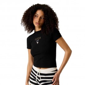 Бебешка тениска Guess jeans Baby Baker short sleeve T-shirt - Black (Jet Black A996) бебешка,тениска,мъжки,тениски,дамски,тениски,guess,jeans,baby,baker,short,sleeve,t,shirt,black,(jet,black,a996)