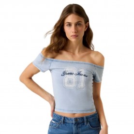 Бебешка тениска Guess jeans Off Shoulder 81 Baby short sleeve T-shirt - Blue (Indi Light Wash) бебешка,тениска,мъжки,тениски,дамски,тениски,guess,jeans,off,shoulder,81,baby,short,sleeve,t,shirt,blue,(indi,light,wash)