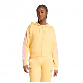 блуза,дамски,блузи,adidas,essentials,3,stripes,french,terry,full,zip,sweatshirt,yellow,(semi,ice,tangerine,st,tropic,bloom)