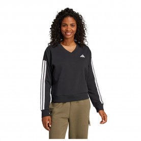 блуза,дамски,блузи,adidas,essentials,3,stripes,french,terry,v,neck,sweatshirt,black,(black,white)