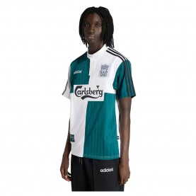 Тениска Adidas Liverpool FC 1995 short sleeve T-shirt - White / Blue (White / Rich Green) тениска,мъжки,тениски,дамски,тениски,adidas,liverpool,fc,1995,short,sleeve,t,shirt,white,blue,(white,rich,green)