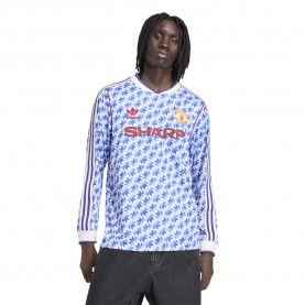 Футболна фланелка Adidas Manchester United Away 1990 long sleeve T-shirt - Blue (Multicolor) футболна,фланелка,мъжки,тениски,дамски,тениски,adidas,manchester,united,away,1990,long,sleeve,t,shirt,blue,(multicolor)