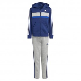 Анцуг Adidas Seasonal Essentials Tiberio 3 Stripes Fleece tracksuit - Blue / Grey (Dark Blue / White / Medium Grey Heather) анцуг,детски,анцузи,adidas,seasonal,essentials,tiberio,3,stripes,fleece,tracksuit,blue,grey,(dark,blue,white,medium,grey,heather)