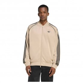 Блуза Adidas Originals SST Adicolor Classics Loose full zip sweatshirt - Beige (Stone Khaki / Black) блуза,мъжки,пуловери,adidas,originals,sst,adicolor,classics,loose,full,zip,sweatshirt,beige,(stone,khaki,black)