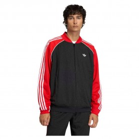 Блуза Adidas Originals SST Loose Mesh full zip sweatshirt - Red / Black (Black) блуза,мъжки,пуловери,adidas,originals,sst,loose,mesh,full,zip,sweatshirt,red,black,(black)