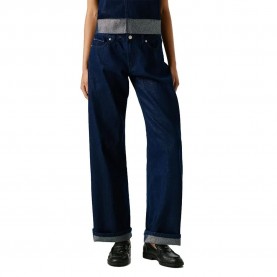 Pepe jeans Wide Leg Mid Waist Lina Shine jeans - Blue (Denim) дамски,панталони,pepe,jeans,wide,leg,mid,waist,lina,shine,jeans,blue,(denim)