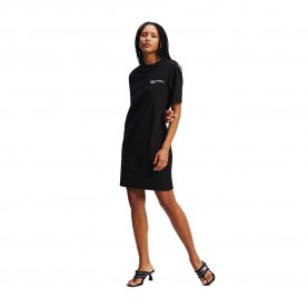 Дънки Karl lagerfeld jeans A2W13036 Logo short sleeve short dress - Black (Black) дънки,дамски,поли,и,рокли,karl,lagerfeld,jeans,a2w13036,logo,short,sleeve,short,dress,black,(black)