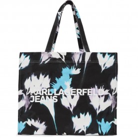 Пазарска чанта Karl lagerfeld A3W50064 EW Logo Aop Shopper Bag - Black (Floral Aop Black) пазарска,чанта,всички,чанти,karl,lagerfeld,a3w50064,ew,logo,aop,shopper,bag,black,(floral,aop,black)