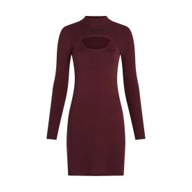 рокля,дамски,поли,и,рокли,karl,lagerfeld,a4w13010,cut,out,long,sleeve,short,dress,purple,(zinfandel)