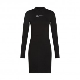 рокля,дамски,поли,и,рокли,karl,lagerfeld,a4w13005,milano,mock,neck,long,sleeve,short,dress,black,(black)