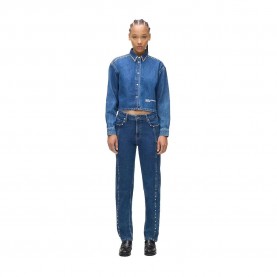Дънки Karl lagerfeld jeans A4W10051 Mom Fit jeans - Blue (Washed Mid Blue) дънки,мъжки,панталони,дамски,панталони,karl,lagerfeld,jeans,a4w10051,mom,fit,jeans,blue,(washed,mid,blue)