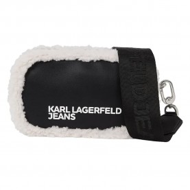 чанта,за,през,рамо,всички,чанти,karl,lagerfeld,a4w30233,shearling,shoulder,bag,black,(black,white)