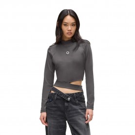 фланелка,с,дълъг,ръкав,дамски,топове,karl,lagerfeld,a4w17014,utility,long,sleeve,top,grey,(dark,grey)