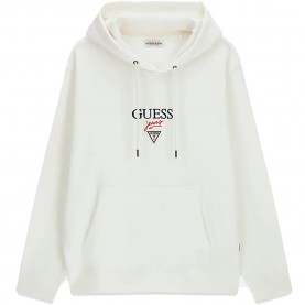 суичър,мъжки,пуловери,guess,jeans,baker,regular,fit,hoodie,brown,(alabaster,white)