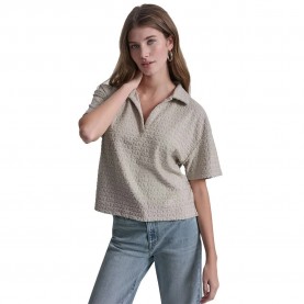DKNY DJ6T1738 short sleeve polo - Beige (Pebble) дамски,блузи,с,яка,мъжки,блузи,с,яка,dkny,dj6t1738,short,sleeve,polo,beige,(pebble)