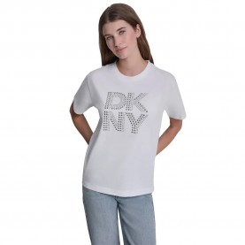 Тениска DKNY DJ6T1741 short sleeve T-shirt - White (White / Silver) тениска,мъжки,тениски,дамски,тениски,dkny,dj6t1741,short,sleeve,t,shirt,white,(white,silver)