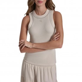 тениска,мъжки,тениски,дамски,тениски,dkny,dome,studs,sleeveless,t,shirt,beige,(eggnog)