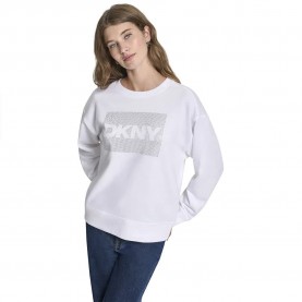блуза,дамски,блузи,dkny,rhinestone,logo,boxy,fit,sweatshirt,white,(white,silver)