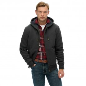 блуза,мъжки,пуловери,superdry,borg,lined,full,zip,sweatshirt,black,(washed,black)