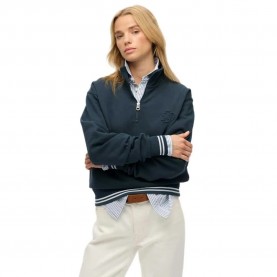 Блуза Superdry Country Club Embossed half zip sweater - Blue (Eclipse Navy) блуза,дамски,пуловери,дамски,плетени,дрехи,superdry,country,club,embossed,half,zip,sweater,blue,(eclipse,navy)