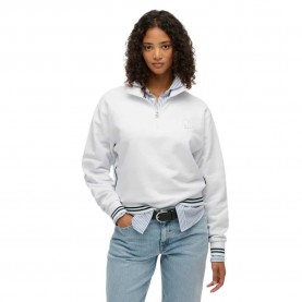 Блуза Superdry Country Club Embossed half zip sweater - White (White) блуза,дамски,пуловери,дамски,плетени,дрехи,superdry,country,club,embossed,half,zip,sweater,white,(white)