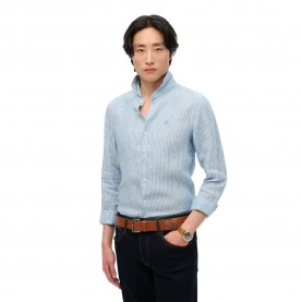 Риза с дълъг ръкав Superdry Embroidered Vacation long sleeve shirt - Blue (Azure Blue Stripe) риза,с,дълъг,ръкав,дамски,ризи,мъжки,ризи,superdry,embroidered,vacation,long,sleeve,shirt,blue,(azure,blue,stripe)