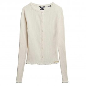Жилетка Superdry Essential Rib cardigan - Beige (Desert Bone Off White) жилетка,дамски,пуловери,дамски,плетени,дрехи,superdry,essential,rib,cardigan,beige,(desert,bone,off,white)