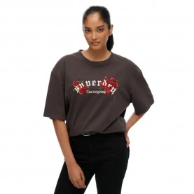 тениска,мъжки,тениски,дамски,тениски,superdry,night,garden,oversized,short,sleeve,t,shirt,brown,(bison,black)