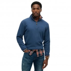 Блуза Superdry Rib half zip sweater - Blue (Skate Navy) блуза,мъжки,пуловери,superdry,rib,half,zip,sweater,blue,(skate,navy)