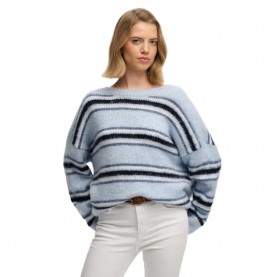 блуза,дамски,пуловери,дамски,плетени,дрехи,superdry,slouchy,brushed,stripe,sweater,blue,(blue,fog,stripe)