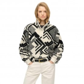 блуза,дамски,пуловери,дамски,плетени,дрехи,superdry,super,soft,printed,half,zip,sweater,white,(mono,aztec,off,white)
