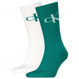 чорапи,мъжки,чорапи,calvin,klein,701228802,crew,socks,2,pairs,green,white,(jade,green)