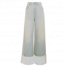 Дънки Adidas Originals Vintage Wide Leg jeans - Blue (Light Denim / Off White) дънки,мъжки,панталони,дамски,панталони,adidas,originals,vintage,wide,leg,jeans,blue,(light,denim,off,white)