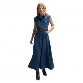 рокля,дамски,поли,и,рокли,lee,western,sleeveless,long,dress,blue,(dark,magic)