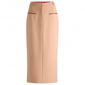 Пола HUGO Riza 10218228 midi skirt - Beige (Open Beige) пола,дамски,поли,и,рокли,hugo,riza,10218228,midi,skirt,beige,(open,beige)