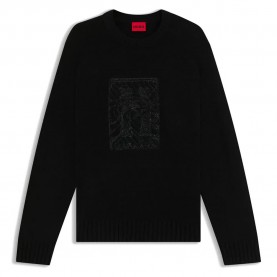 Блуза HUGO Souveau 10273685 sweater - Black (Black) блуза,мъжки,пуловери,дамски,пуловери,hugo,souveau,10273685,sweater,black,(black)