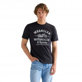 Тениска Wrangler Americana short sleeve T-shirt - Black (Black) тениска,мъжки,тениски,дамски,тениски,wrangler,americana,short,sleeve,t,shirt,black,(black)