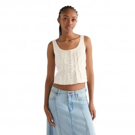 потник,дамски,топове,wrangler,pleated,corset,sleeveless,top,white,(worn,white)
