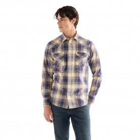 Риза с дълъг ръкав Wrangler Western Indigo long sleeve shirt - Blue (Mood Indigo) риза,с,дълъг,ръкав,дамски,ризи,мъжки,ризи,wrangler,western,indigo,long,sleeve,shirt,blue,(mood,indigo)