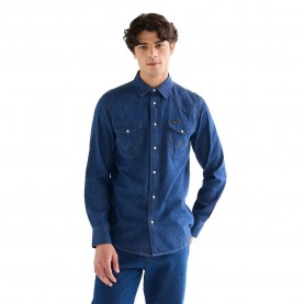 риза,с,дълъг,ръкав,дамски,ризи,мъжки,ризи,wrangler,western,long,sleeve,shirt,blue,(caroline,creek)