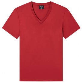 Тениска Armani exchange 8NZT75_ZJA5Z short sleeve v neck T-shirt - Red (Winery) тениска,мъжки,тениски,дамски,тениски,armani,exchange,8nzt75,zja5z,short,sleeve,v,neck,t,shirt,red,(winery)