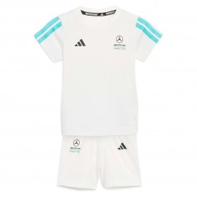 Adidas Mercedes-AMG Petronas F1 Team DNA Jogger Short Sleeve set - White (White / Semi Mint Rush) детски,екипи,adidas,mercedes,amg,petronas,f1,team,dna,jogger,short,sleeve,set,white,(white,semi,mint,rush)